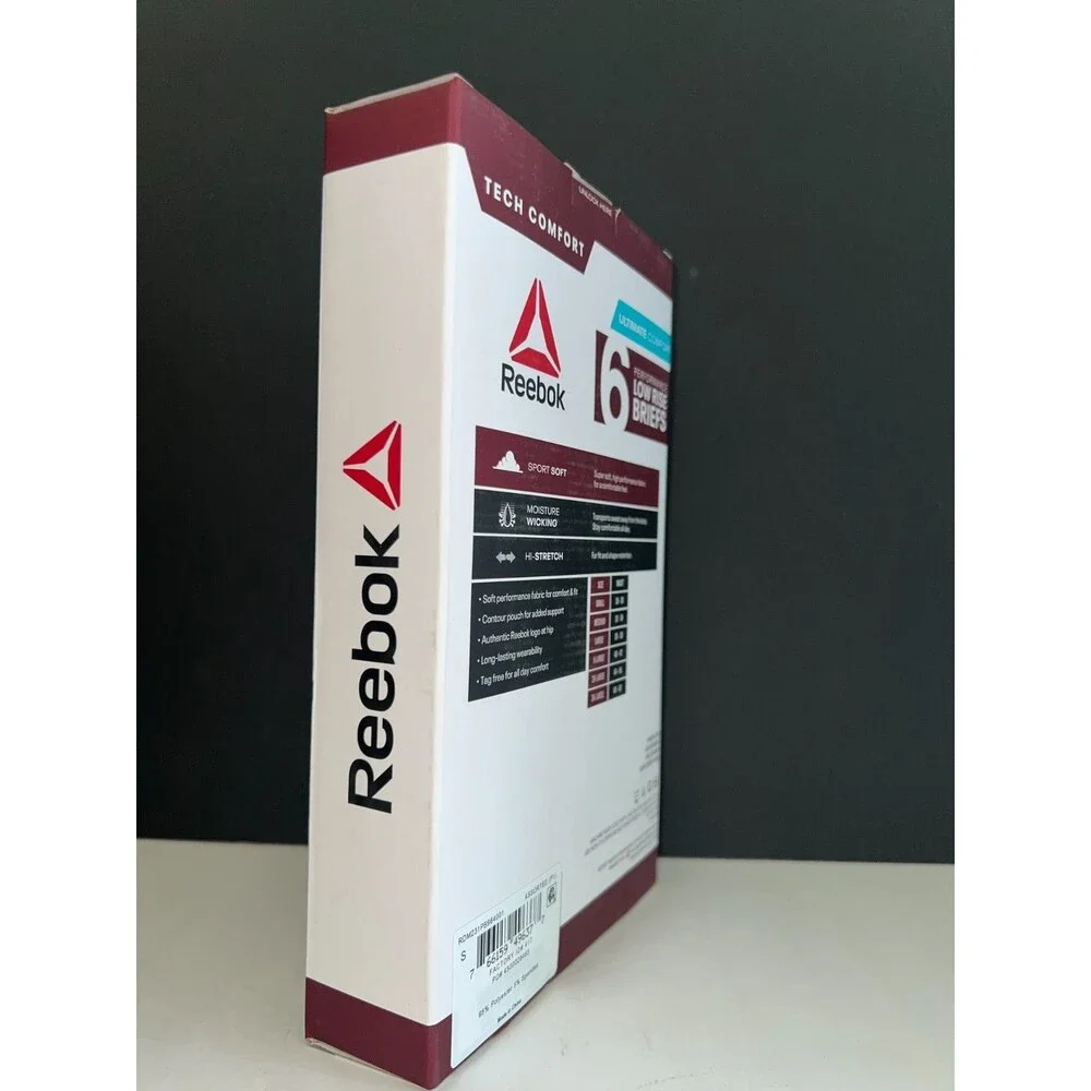 6 Pack Medium Men’s Reebok Low Rise Performance Briefs Size S Contour Pouch
